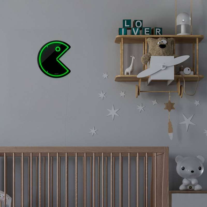 چراغ دیواری نئون دیزاین طرح Packman-BL_GR