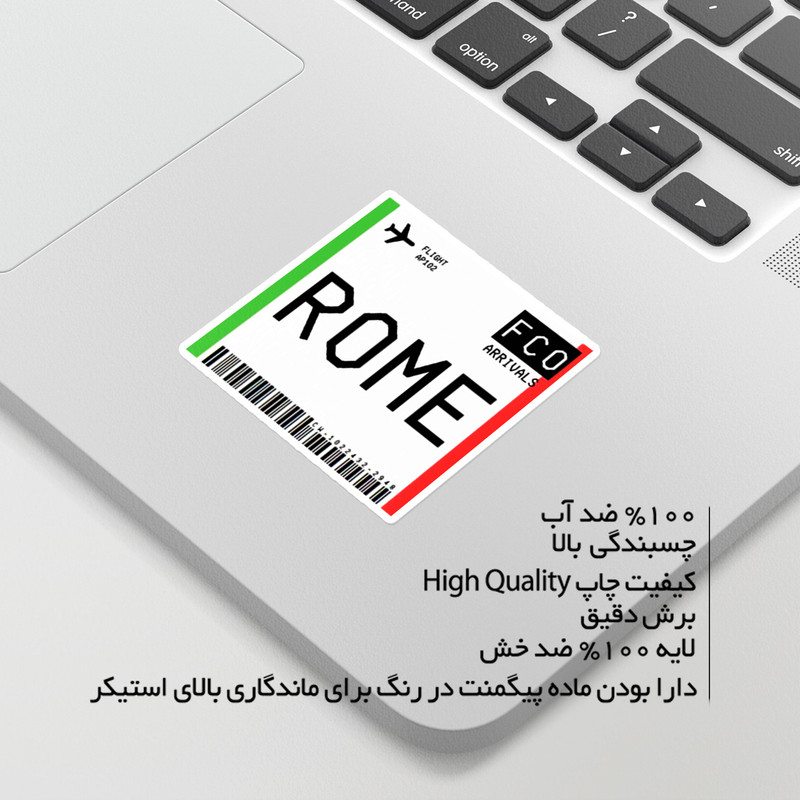 استیکر لپ تاپ ماسا دیزاین طرح تیکت ROME مدل STK1441