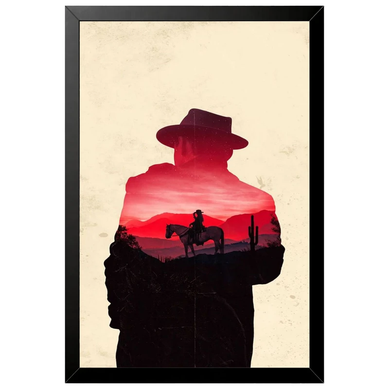 تابلو بکلیت طرح گیمینگ ردد red dead redemption 2 مدل B-po2241 فریم مشکی