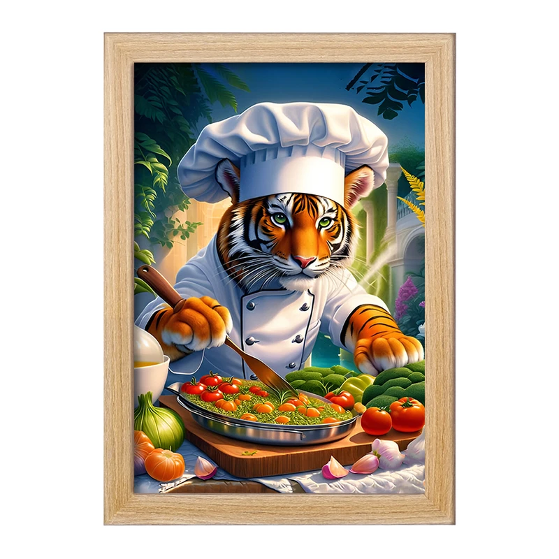 تابلو خندالو مدل ببر آشپز کد F6741