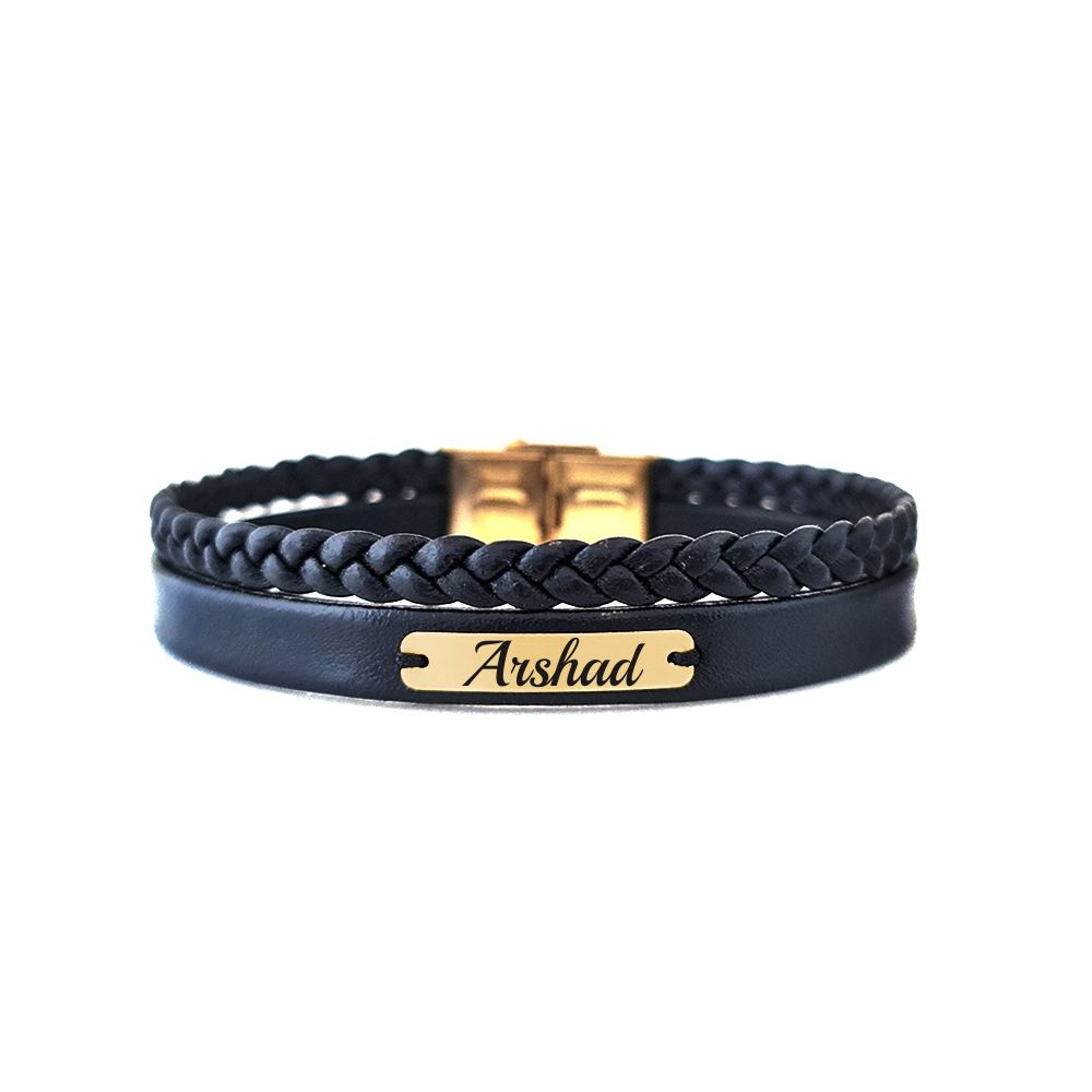 دستبند طلا 18 عیار مردانه لیردا مدل اسم ارشد کدZXC 042