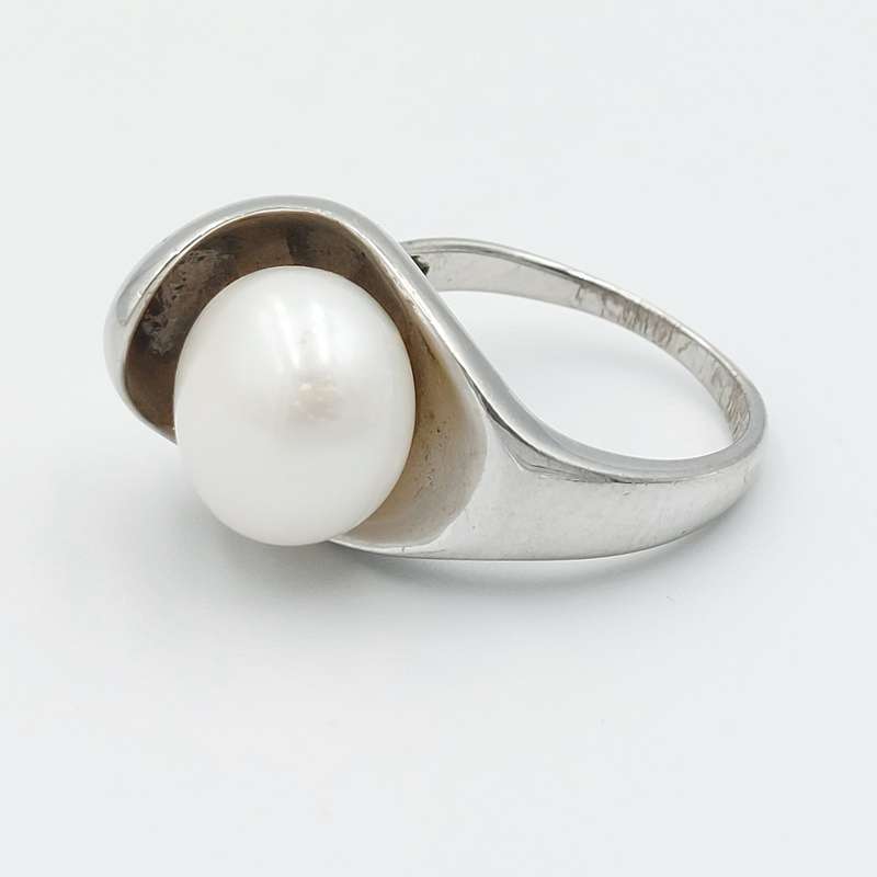 انگشتر نقره زنانه مدل مروارید  کد 20554