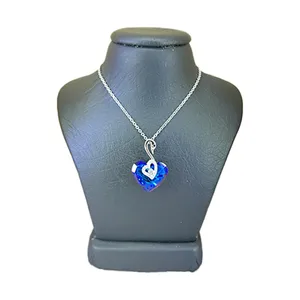 گردنبند نقره زنانه سواروسکی مدل قلب و قو جواهری کد 30009