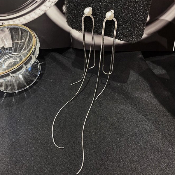 گوشواره زنانه مدل آویزی بلند بسته 2 عددی