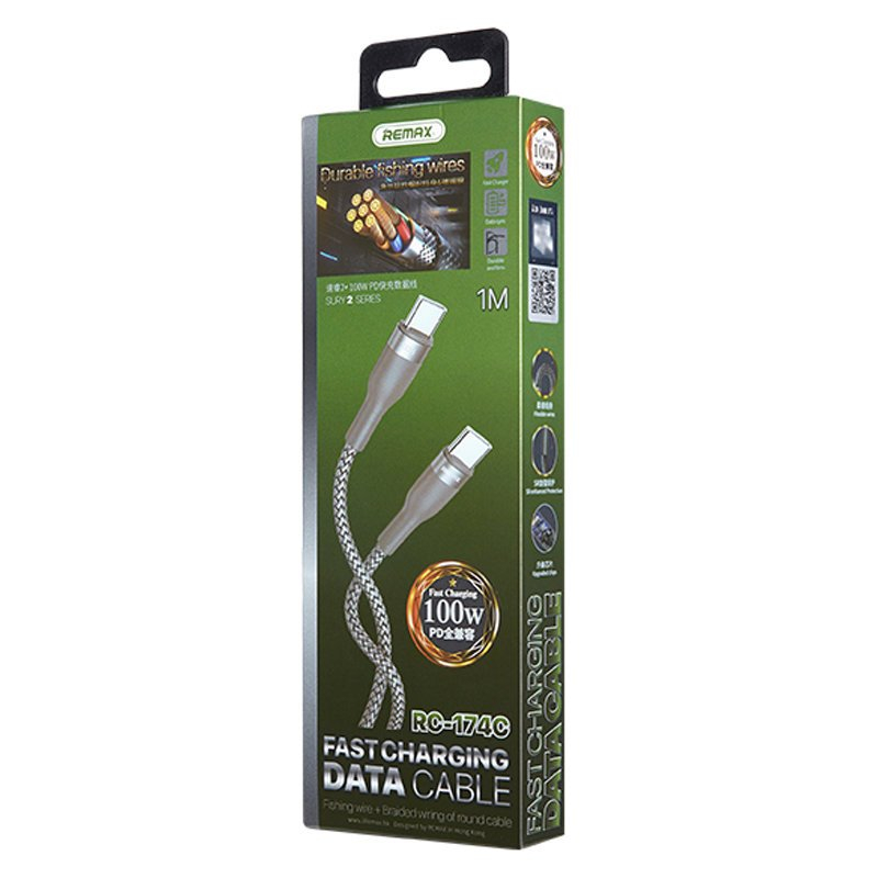 کابل تبدیل USB-C به USB-C ریمکس مدل RC-174c طول 1 متر