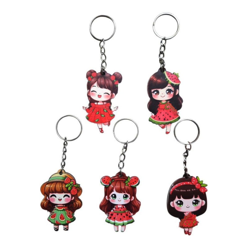 جاکلیدی دخترانه مدل یلدایی اناری کد mn125 بسته 5 عددی