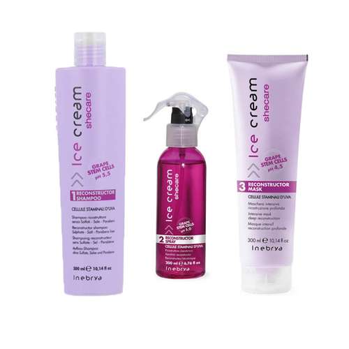 مجموعه شامپو و مراقبت از مو آیس کریم مدل Shecare Reconstructor Kit