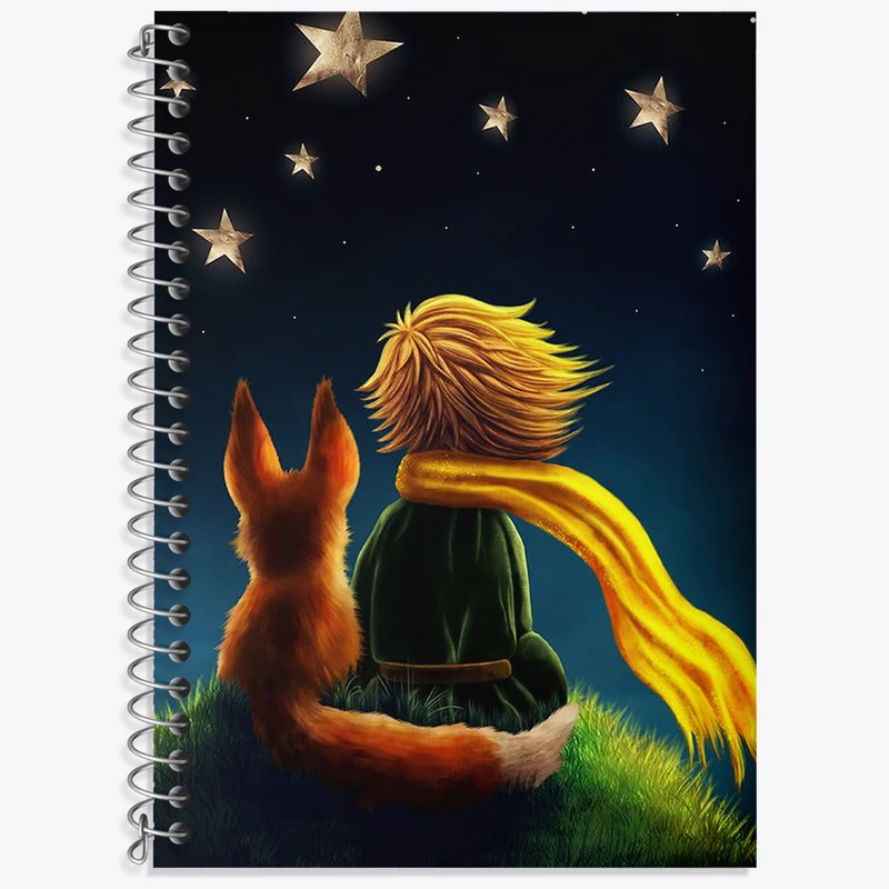 دفتر زبان 50 برگ خندالو مدل سه خط طرح شازده کوچولو کد N1794