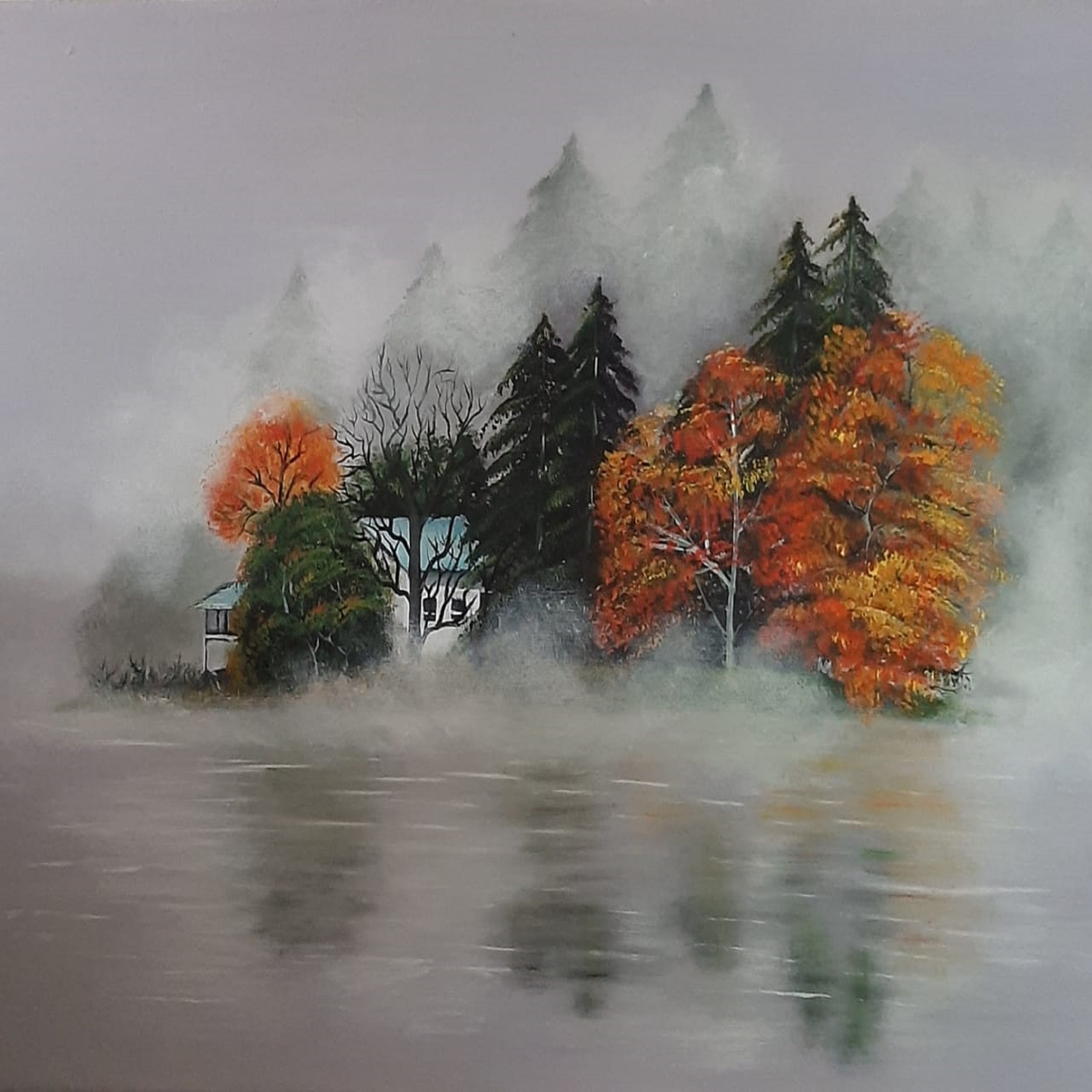 تابلو نقاشی رنگ روغن طرح منظره کد DKP-5950549