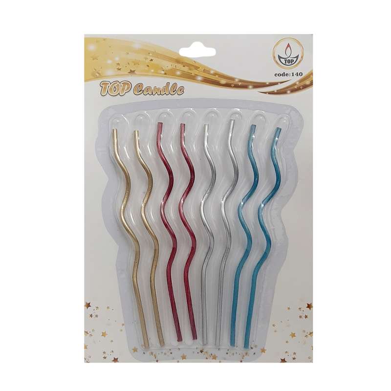 شمع تولد مدل  مارپیچ s6 بسته 8 عددی