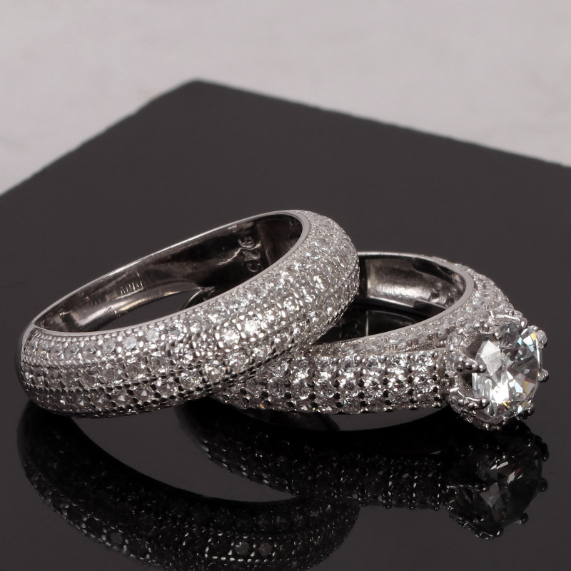 انگشتر نقره زنانه مدل حلقه وپشت حلقه AVN-R48 بسته 2 عددی انگشتر نقره زنانه مدل حلقه وپشت حلقه AVN-R48 بسته 2 عددی