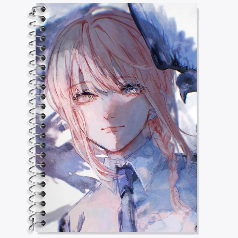 دفتر لغت 50 برگ خندالو مدل ماکیما انیمه مرد اره ای Chainsaw Man کد 17972