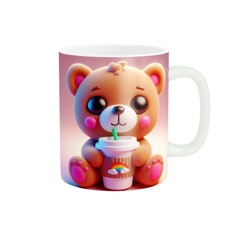 ماگ پاد آفرین طرح خرس کارتونی مدل فانتزی کد 967