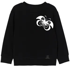 سویشرت دخترانه 27 مدل پروانه کد V02 رنگ مشکی