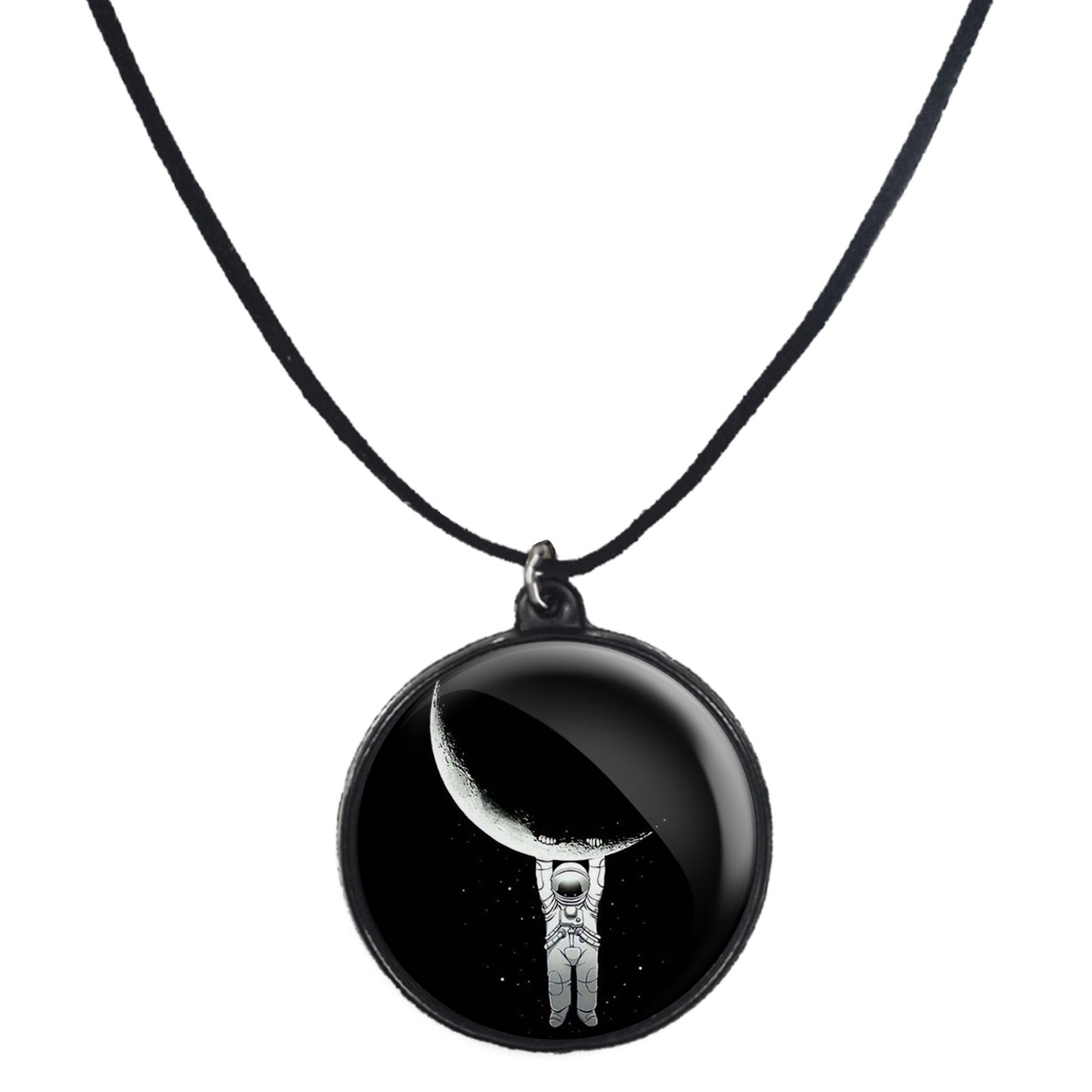 گردنبند پرمانه طرح فضانورد کد pmb.1740 مدل دو طرفه