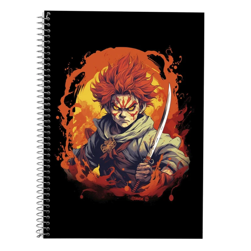 دفتر زبان 50 برگ مدوپد مدل دوخط طرح Demon Slayer کد DF10503