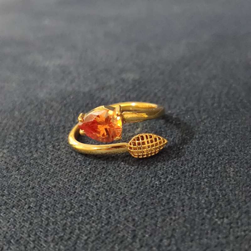  انگشتر طلا 18 عیار زنانه قیراط طرح اشک کد GH1562