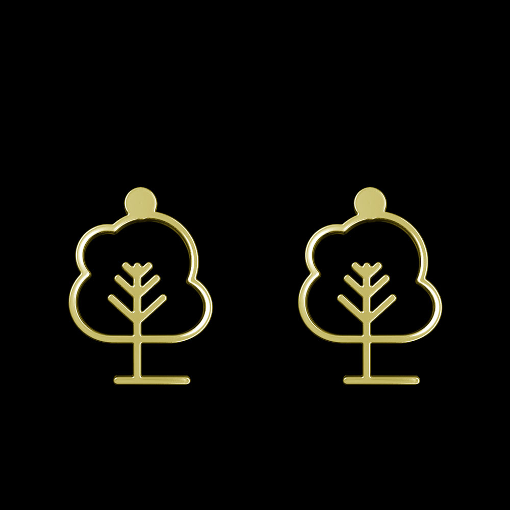 گوشواره طلا 18 عیار زنانه مدوپد مدل درخت کد GA1-15804
