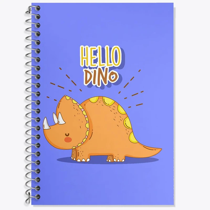 دفتر زبان 50 برگ خندالو مدل دو خط طرح دایناسور بامزه کد 29269