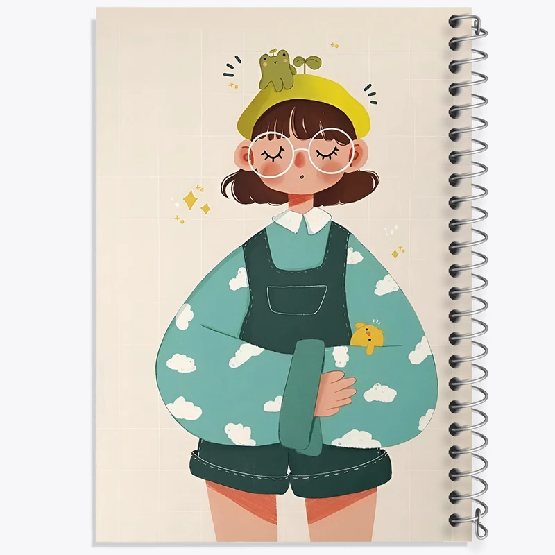 دفتر مشق 50 برگ خندالو طرح دخترانه کیوت کد N3014