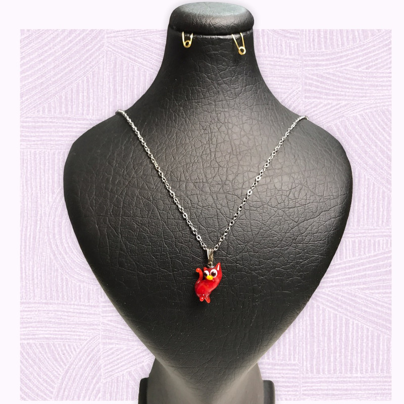 گردنبند دخترانه مدل گربه دست ساز