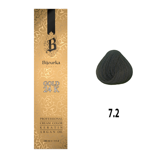 رنگ مو بیجورکا شماره 7/2 حجم 100 میلی لیتر رنگ بلوند دودی متوسط