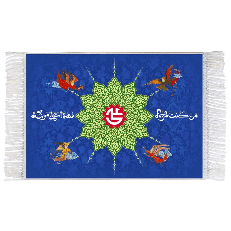 فرش ماشینی دیوارکوب اطلس آبی مدل من کنت مولا کد T3899