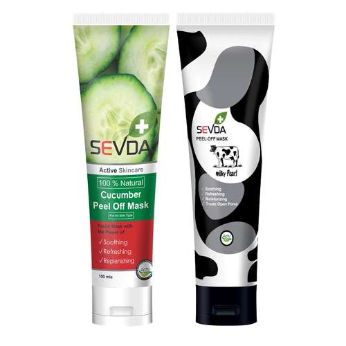 ماسک صورت سودا مدل شیر و خیار حجم 100 میلی لیتر مجموعه 2 عددی