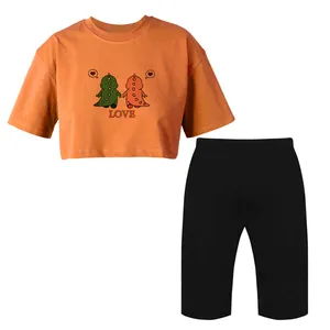 ست نیم تنه و شلوارک زنانه مدل تمساح های کوچولو کد Da 597N