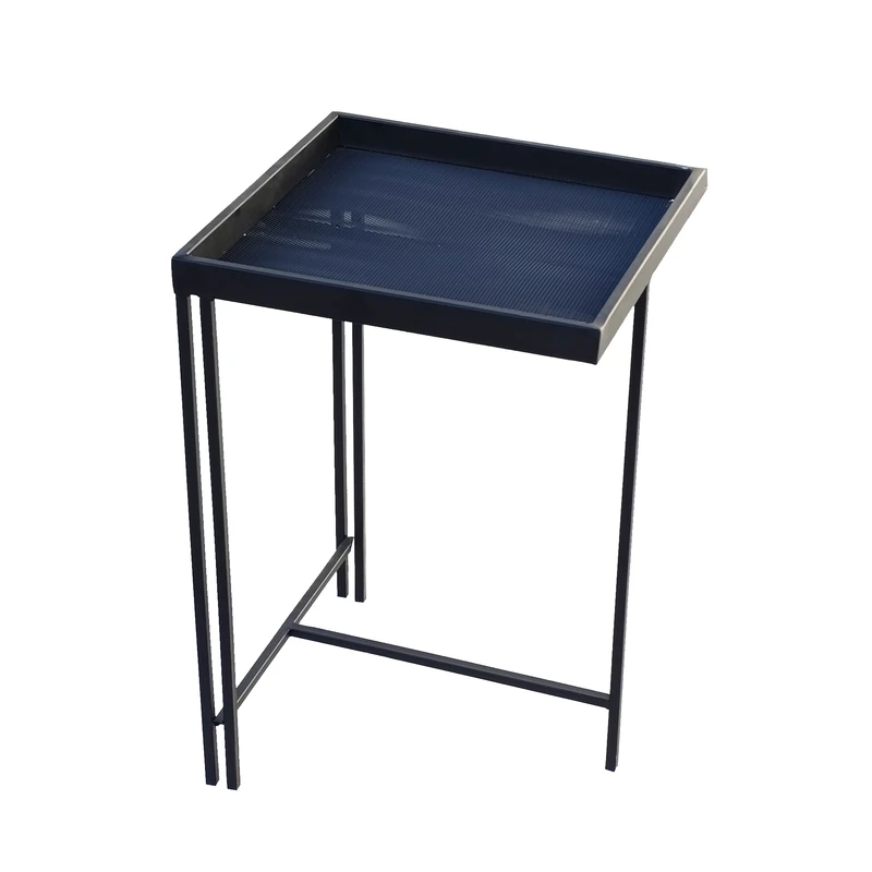 میز جلو مبلی مربعی با پایه فلز و صفحه استیل گالری کالون مدل GK-210