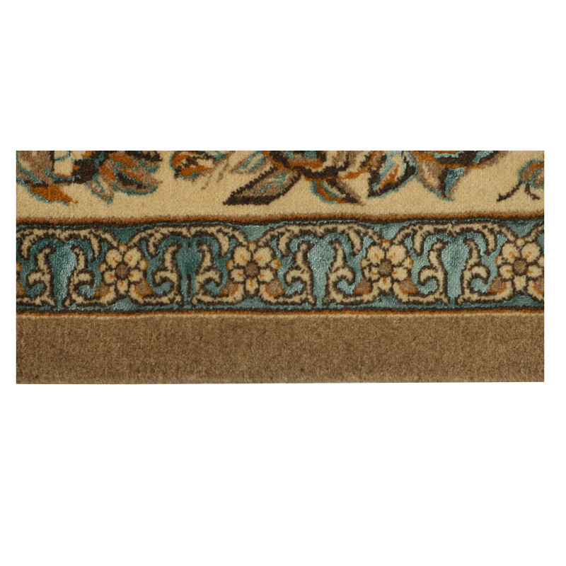 فرش نیمه دستبافت شش و نیم متری طرح گل ابریشم کد 543892