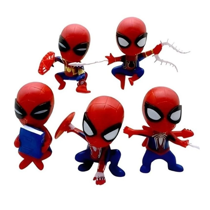 فیگور مدل مرد عنکبوتی مجموعه 5 عددی ارتفاع 9 سانتی‌متر
