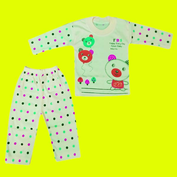 ست تیشرت و شلوار نوزادی طرح بادکنک کد Sa20 رنگ سبز