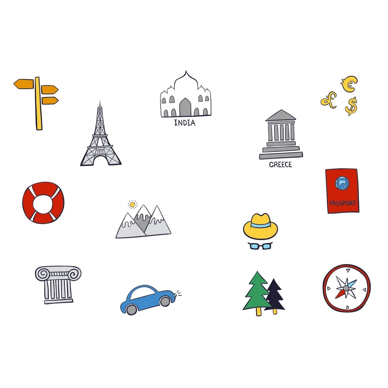 استیکر لپ تاپ هاماگراف مدل trip set مجموعه 12 عددی