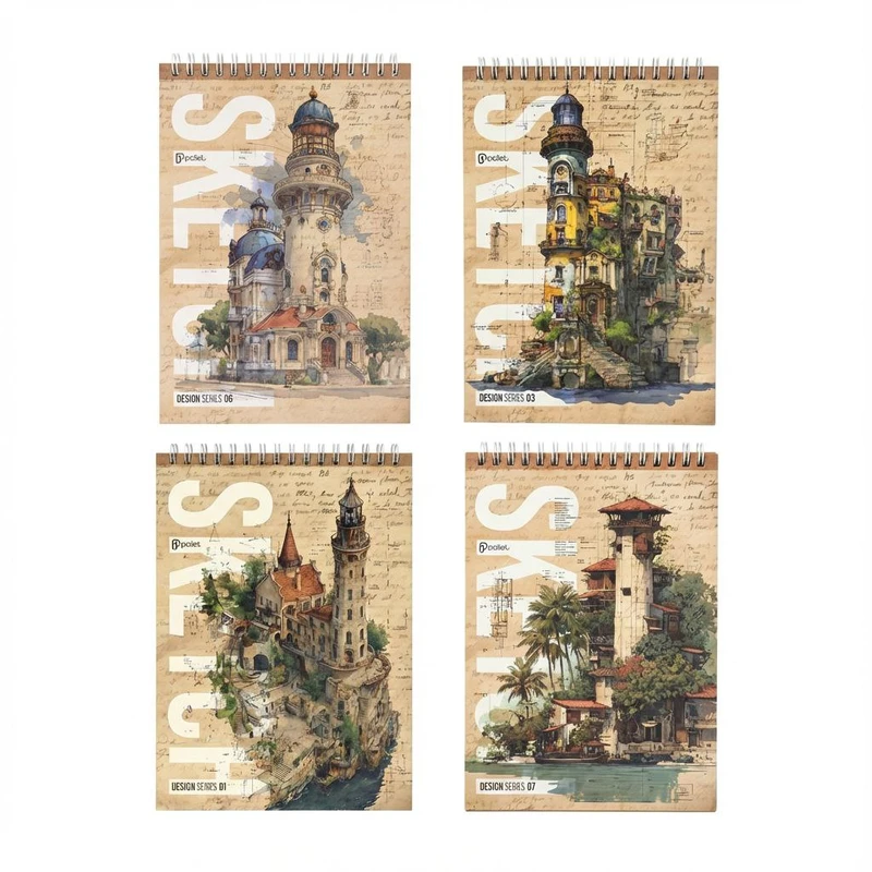 دفتر طراحی ۴۰ برگ پالت طرح مستر سیمی گلاسه بسته ۲ عددی