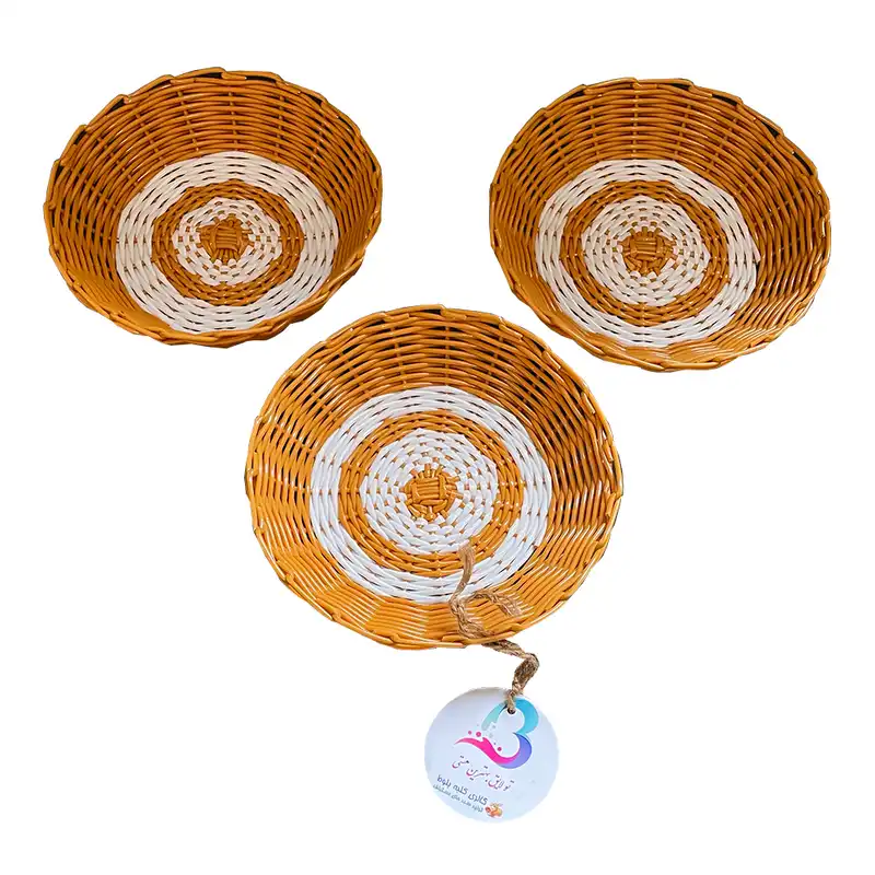 سبد حصیربافی کلبه بلوط مدل بهار مجموعه 3 عددی