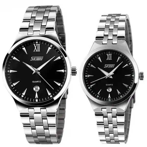 ست ساعت مچی عقربه ای زنانه و مردانه اسکمی مدل sh