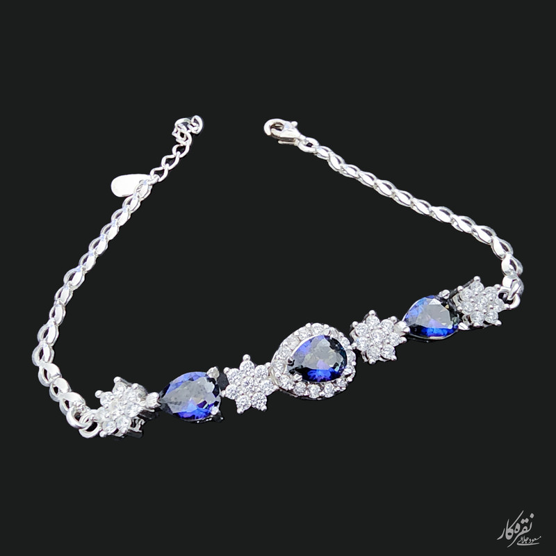 دستبند نقره زنانه مسعود جلالی نقره کار مدل 30663