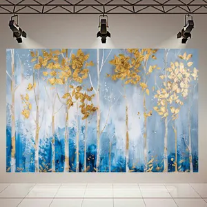 تابلو بوم طرح مخمل نقاشی هندسی مدل مینیمال طلایی کدAR305280