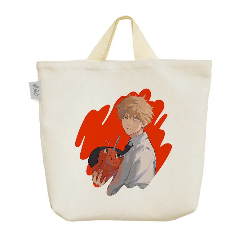 ساک خرید خندالو مدل دنجی و پوچیتا انیمه مرد اره ای کد 1451