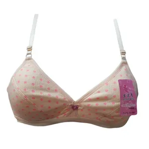 سوتین دخترانه مدل خالدار رنگ کرم