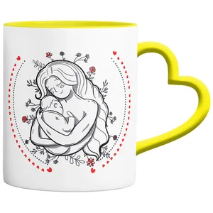 ماگ مدل روز مادر دسته قلبی کد 9122