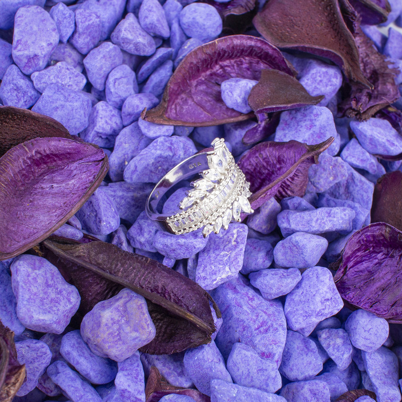 انگشتر نقره زنانه مدل سولیتر AMT-R144