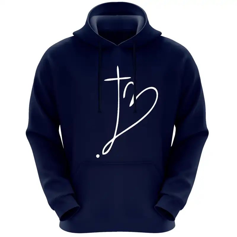 هودی زنانه مدل قلب F267 رنگ سرمه ای