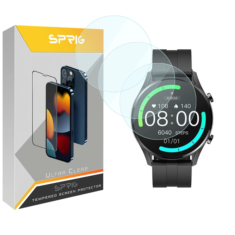 محافظ صفحه نمایش شیشه ای اسپریگ مدل SPG مناسب برای ساعت هوشمند شیائومی Imilab W12 بسته سه عددی
