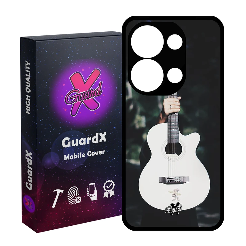 کاور گارد ایکس طرح گیتار مدل Glass10263 مناسب برای گوشی موبایل شیائومی Poco X6 5G / Note 13 Pro 5G
