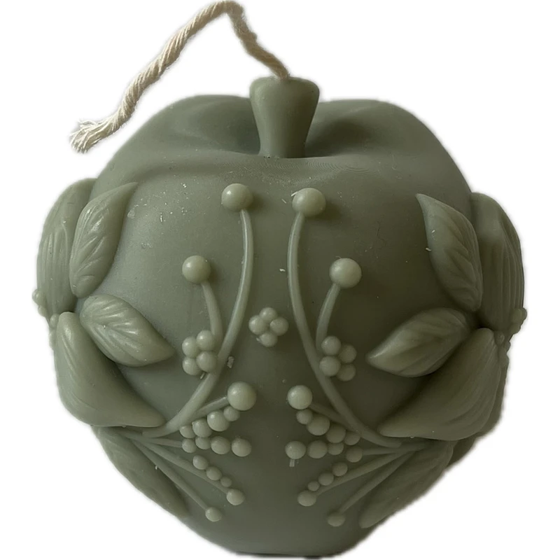 شمع دست‌ساز بدون‌بو مدل سیب  زمان اتمام 3 ساعت