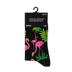 جوراب ساق بلند زنانه جوراب اکمن ترک مدل جزیره‌ی فلامینگو
