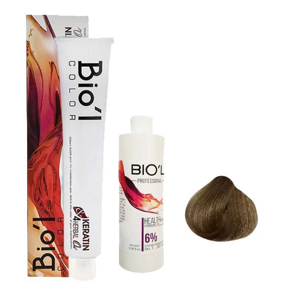 	 کیت رنگ مو بیول سری HONEY شماره 8.18 حجم 100 میلی لیتر رنگ بلوند نسکافه ای روشن