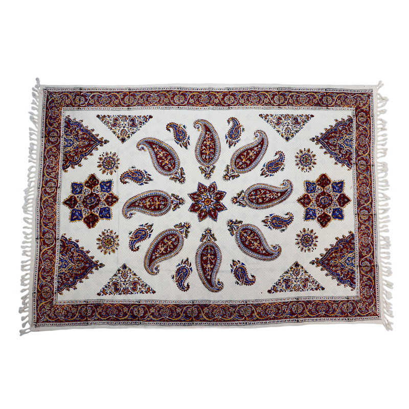 رومیزی قلمکار صنایع دستی فاخر مدل ممتاز طرح بته‌نگار کد 50p100